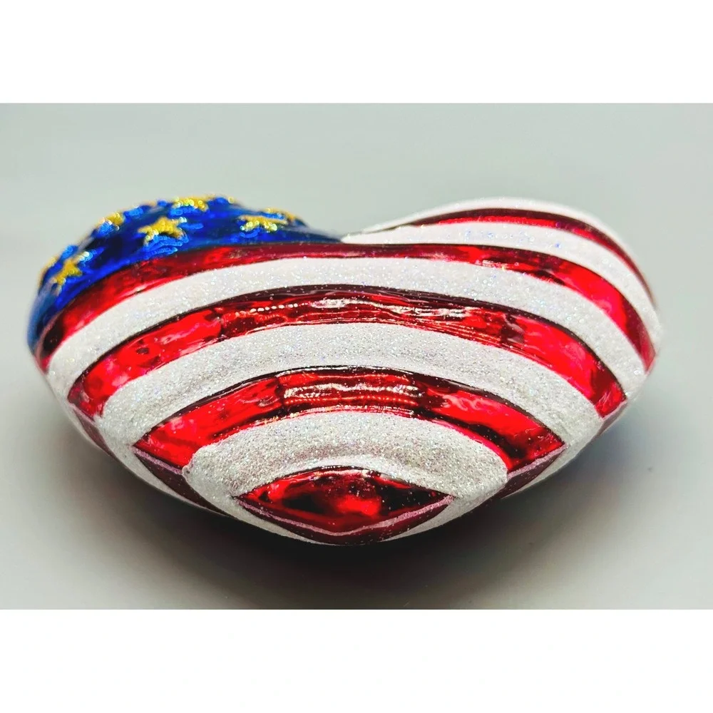 Christopher Radko Brave Heart Ornament American Flag 9/11 Red Cross